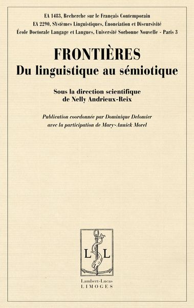 Emprunter Frontières. Du linguistique au sémiotique livre