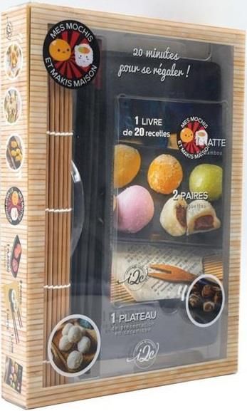 Emprunter Mes mochis et makis maison. Coffret avec 1 plateau, 1 natte, 2 paires de baguettes, 1 livre livre