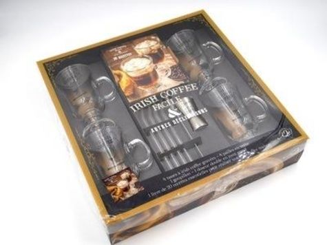 Emprunter Irish Coffee facile & autres déclinaisons. Coffret avec 4 tasses à Irish Coffe gravées, 4 pailles en livre