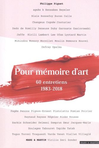 Emprunter Pour mémoire d'art. 60 entretiens 1983-2018 livre