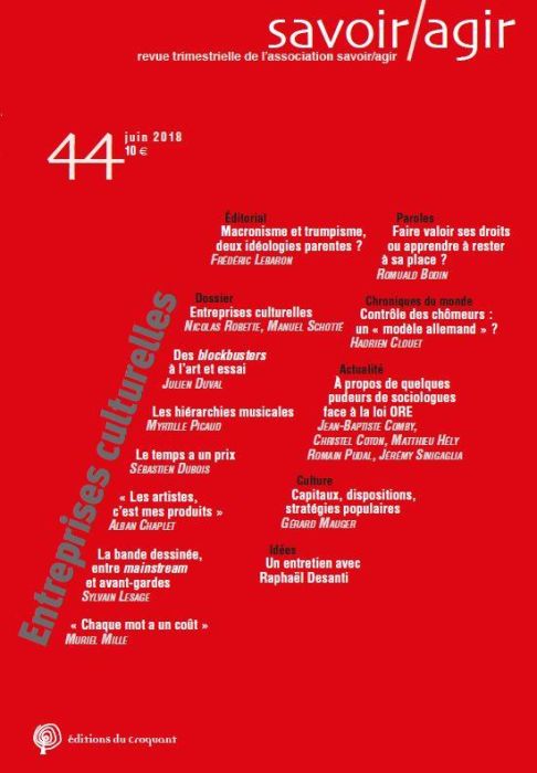 Emprunter Savoir/Agir N° 44, juin 2018 : Entreprises culturelles livre