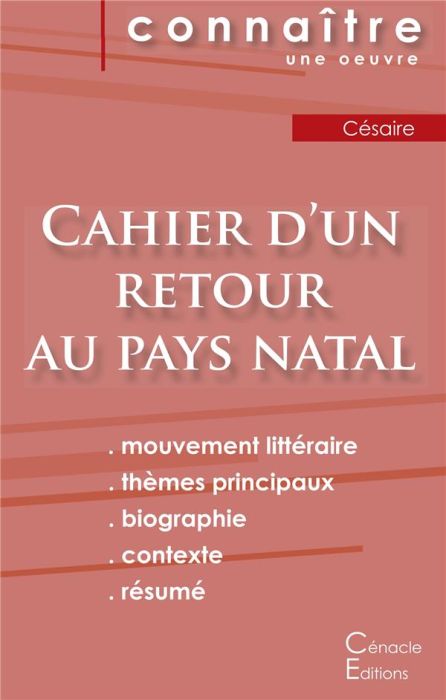 Emprunter Cahier d'un retour au pays natal. Fiche de lecture livre