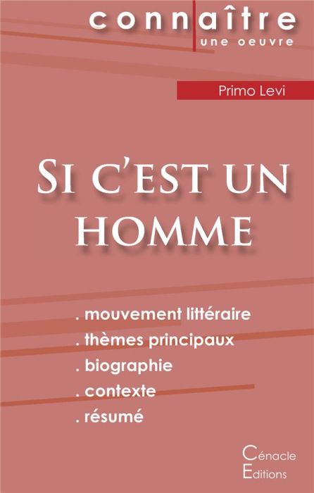 Emprunter Si c'est un homme. Fiche de lecture livre