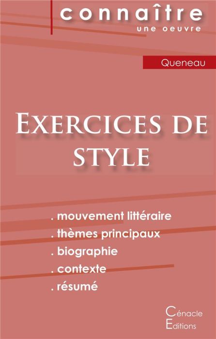 Emprunter Exercices de style. Fiche de lecture livre