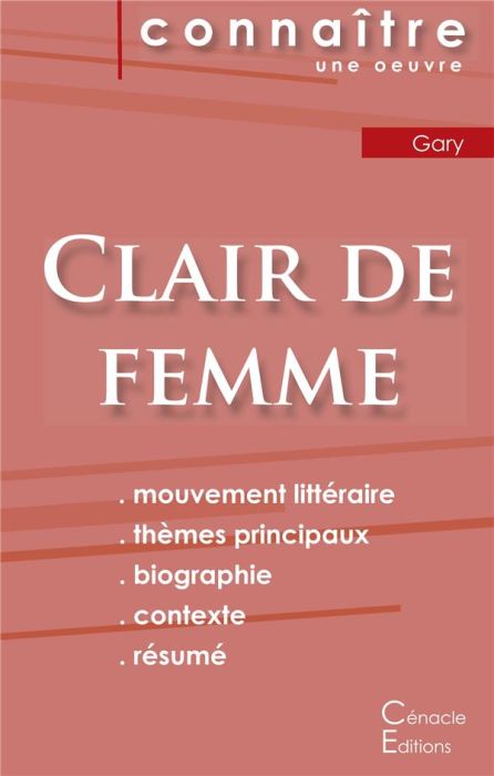 Emprunter Clair de femme. Fiche de lecture livre