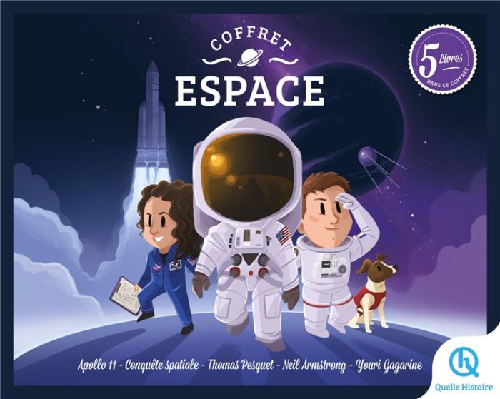 Emprunter Espace. Coffret en 5 volumes : Apollo 11 %3B Conquête spatiale %3B Thomas Pesquet %3B Neil Armstrong %3B You livre