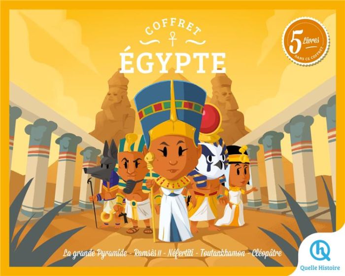 Emprunter Coffret Egypte. 5 volumes : La Grande Pyramide %3B Ramsès II %3B Néfertiti %3B Toutankhamon %3B Cléopâtre livre