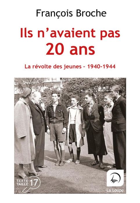 Emprunter Ils n'avaient pas 20 ans. La révolte des jeunes 1940-1944 [EDITION EN GROS CARACTERES livre