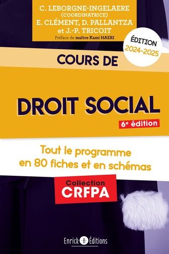 Emprunter Cours de droit social. Tout le programme en 80 fiches et en schémas, Edition 2024-2025 livre