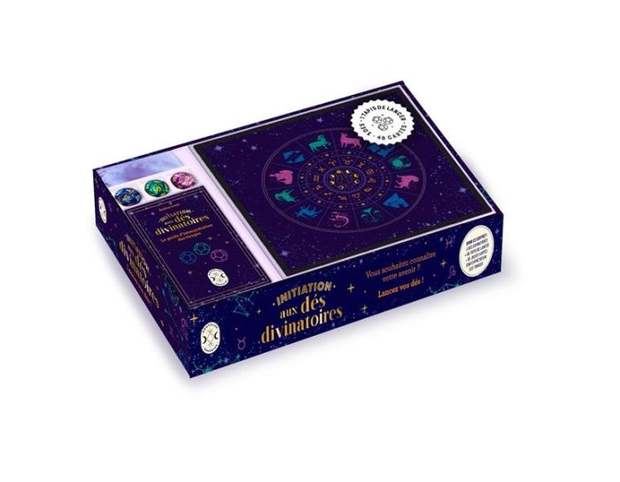 Emprunter Initiation aux dés divinatoires. Coffret avec un jeu de 48 cartes, un tapis de lancer et trois dés a livre