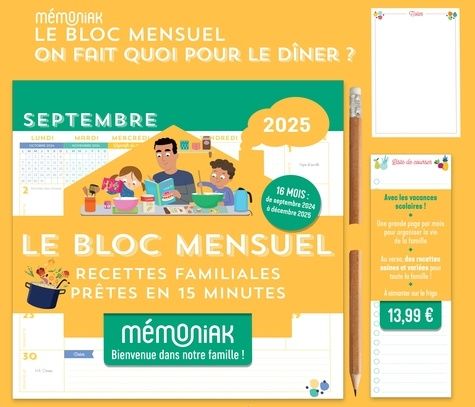 Emprunter Le bloc mensuel organiseur On fait quoi pour le dîner ? Edition 2025 livre