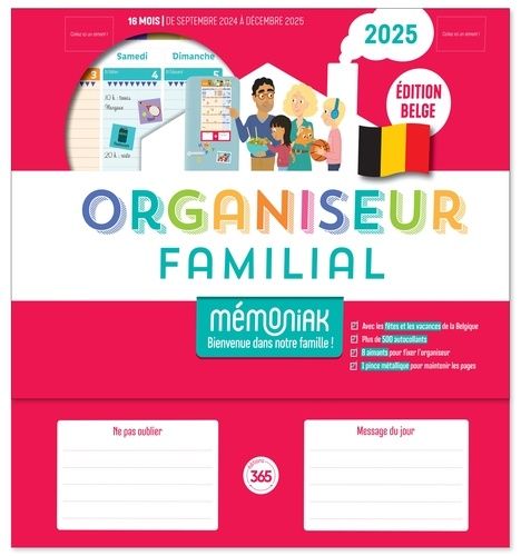 Emprunter Organiseur familial Mémoniak spécial Belgique. Edition 2025 livre