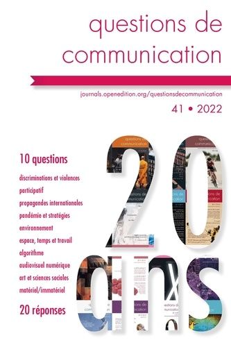 Emprunter Questions de communication N° 41/2022 : 20 ans, 10 questions, 20 réponses livre