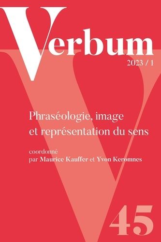 Emprunter Verbum 2023/1. Phraséologie, image et représentation du sens livre