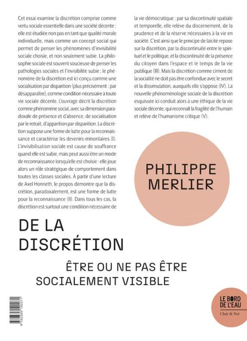 Emprunter De la discrétion. Etre ou ne pas être socialement visible livre