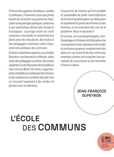 Emprunter L'école des communs livre