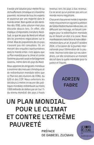 Emprunter Un plan mondial pour le climat et contre l'extrême pauvreté livre