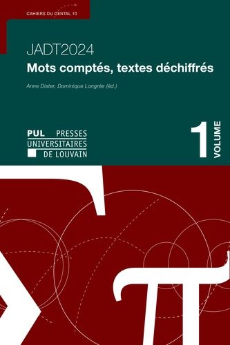 Emprunter JADT 2024 Mots comptés, textes déchiffrés vol. 1 livre