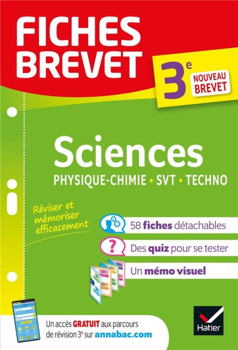 Emprunter Sciences Physique-Chimie, SVT, Techno 3e. Edition 2020 livre