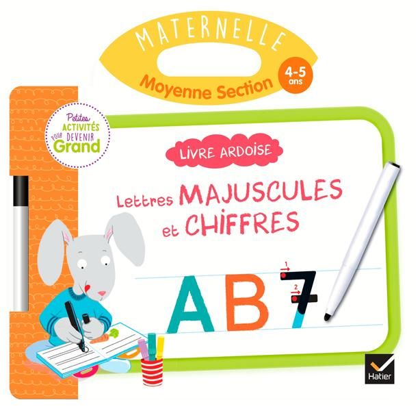 Emprunter Livre ardoise Lettres majuscules et chiffres Maternelle moyenne section. Avec un feutre livre