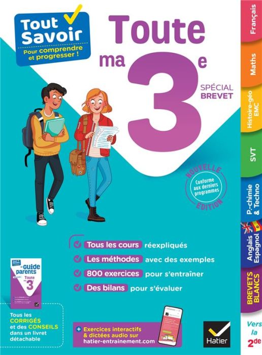 Emprunter Toute ma 3e . Spécial brevet. Avec le Guide parents détachable livre