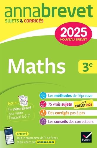 Emprunter Maths 3e. Sujets & Corrigés, Edition 2025 livre