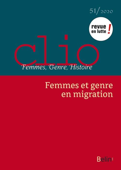 Emprunter Clio N° 51/2020 : Femmes et genre en migration livre