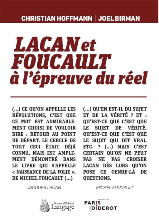 Emprunter Lacan et Foucault à l'épreuve du réel livre