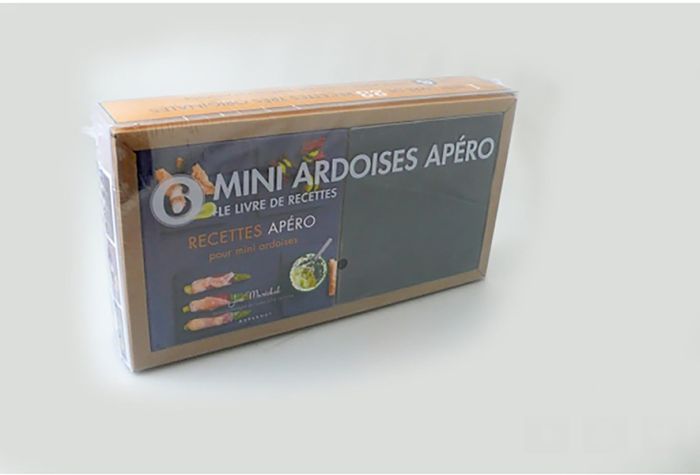 Emprunter Mini-ardoises apéro. Coffret avec 1 petit livre Mini ardoises apéro et 6 mini ardoises de présentati livre