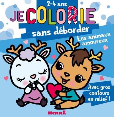 Emprunter Je colorie sans déborder les animaux amoureux. Avec gros contours en relief ! livre