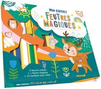 Emprunter Mon coffret feutres magiques. Avec un livre de 24 pages de dessin et de coloriage, des pochoirs pour livre