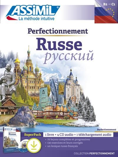 Emprunter Russe Perfectionnement B2-C1. Superpack avec 1 livre, 1 téléchargement audio, avec 4 CD audio livre