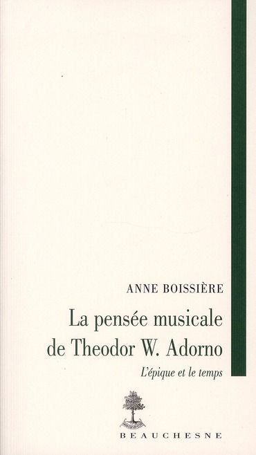 Emprunter La pensée musicale de Theodor W. Adorno. L'épique et le temps livre