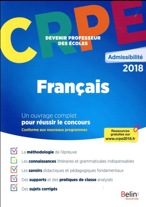 Emprunter CRPE Français. Epreuve écrite d'admissibilité, Edition 2019 livre