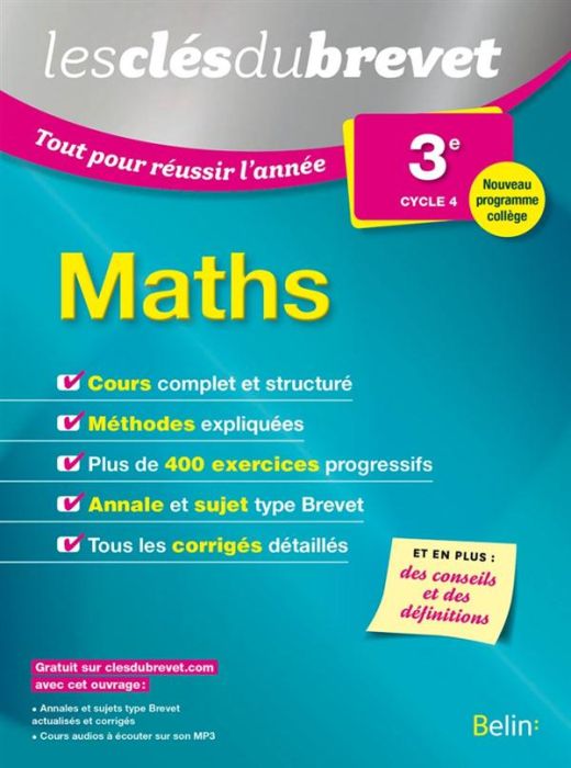 Emprunter Maths 3e. Tout pour réussir l'année, Edition 2016 livre