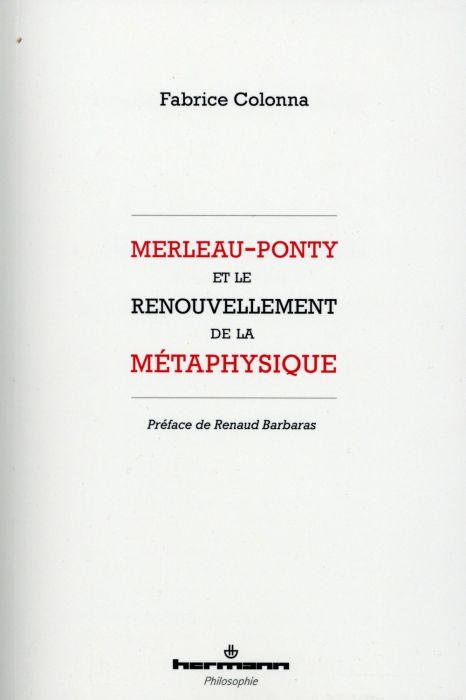 Emprunter Merleau-Ponty et le renouvellement de la métaphysique livre