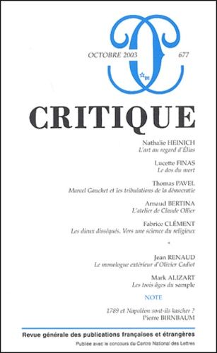 Emprunter Critique N° 677 Octobre 2003 livre