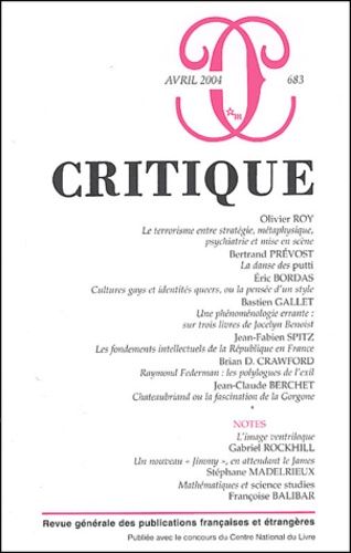 Emprunter Critique N° 683 Avril 2004 livre