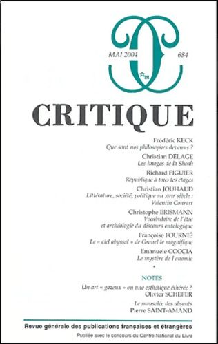 Emprunter Critique N° 684 Mai 2004 livre