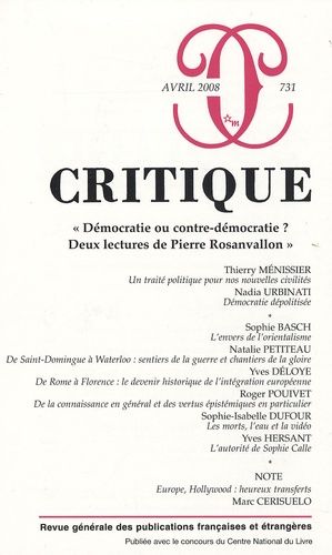 Emprunter Critique N° 731, Avril 2008 : 