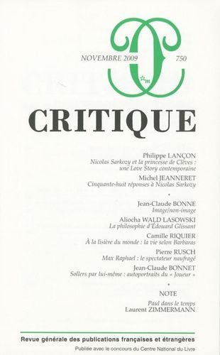 Emprunter Critique N° 750, Novembre 2009 livre