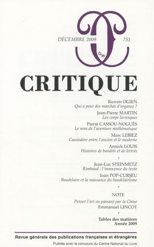 Emprunter Critique N° 751 livre