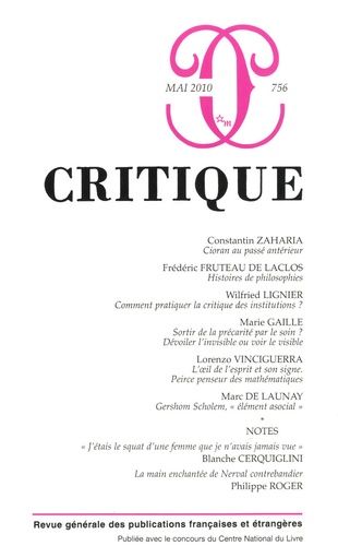 Emprunter Critique N° 756, Tome 66, Mai 2010 livre