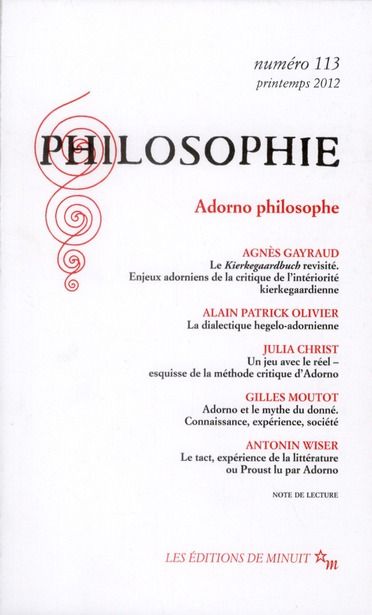 Emprunter Philosophie N° 113, Printemps 2012 : Adorno philosophe livre