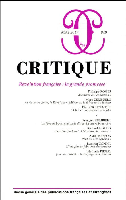 Emprunter Critique N° 840, mai 2017 : Révolution française : la grande promesse livre