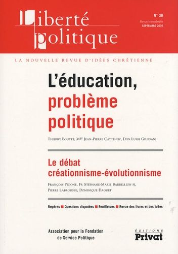 Emprunter Liberté politique N° 38, Septembre 2007 : L'éducation, problème politique livre