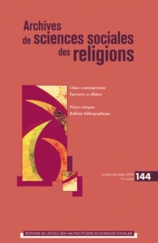 Emprunter Archives de sciences sociales des religions N° 144, Octobre-décembre 2008 livre