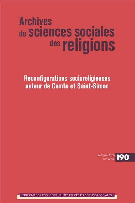 Emprunter Archives de sciences sociales des religions N° 190 : Reconfigurations socioreligieuses autour de Com livre