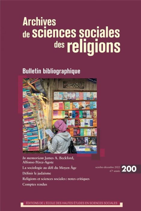 Emprunter Archives de sciences sociales des religions N° 200, octobre-décembre 2022 : Bulletin bibliographique livre