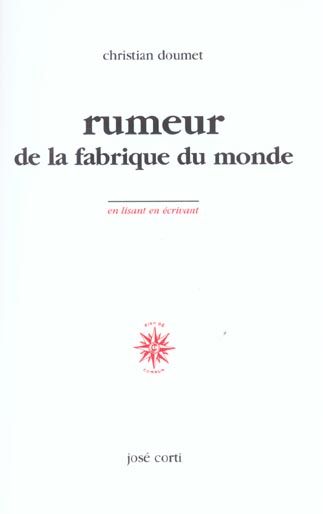 Emprunter Rumeurs de la fabrique du monde livre